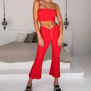 Tiger Mist Cropped Flared Pants